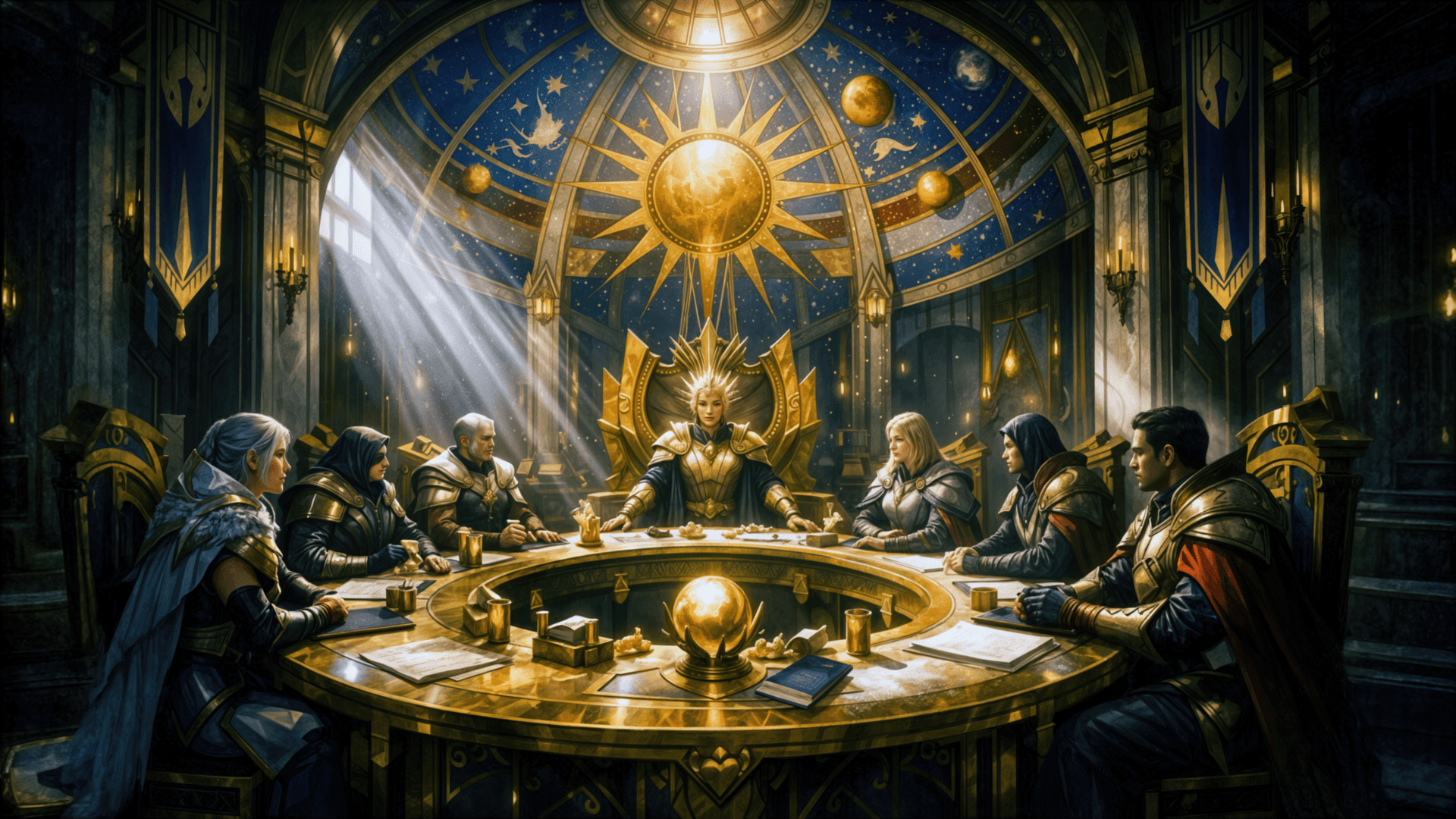 The Sun Council convenes in the Grand Cathedral