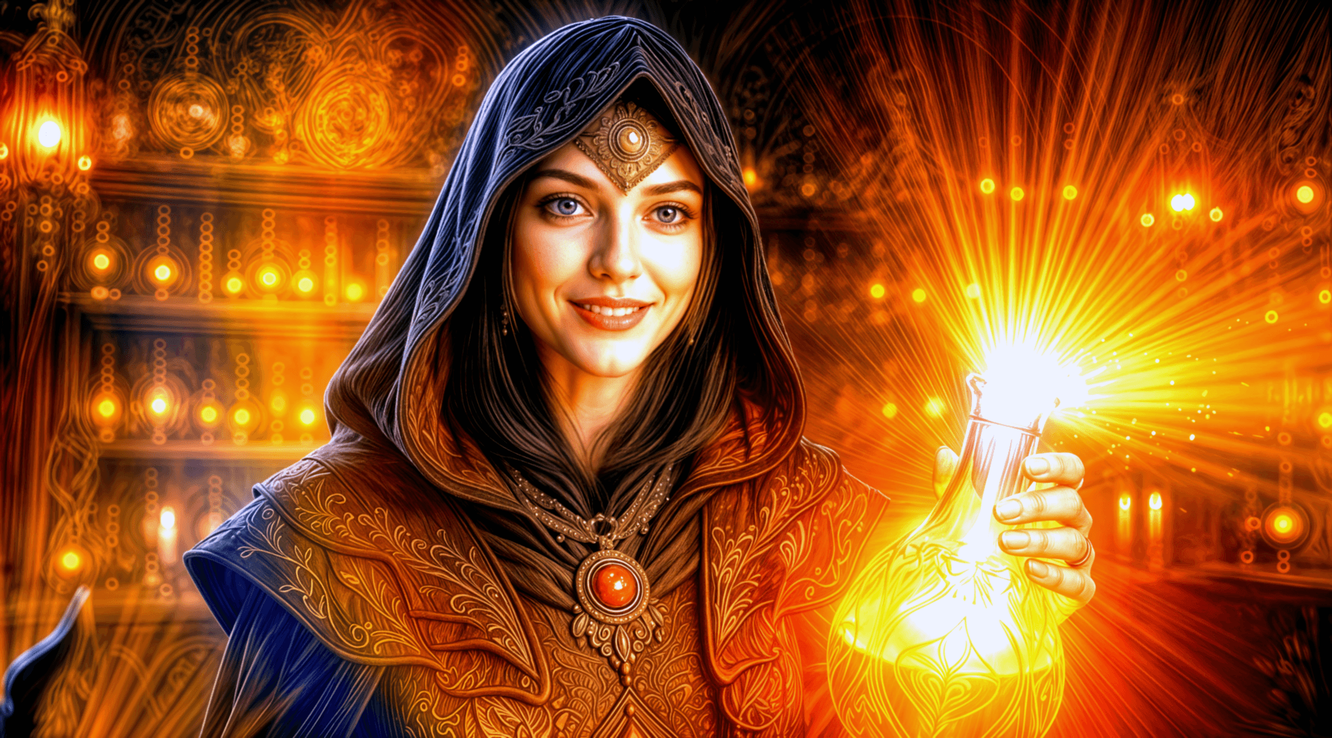 A guild mage channels arcane energy