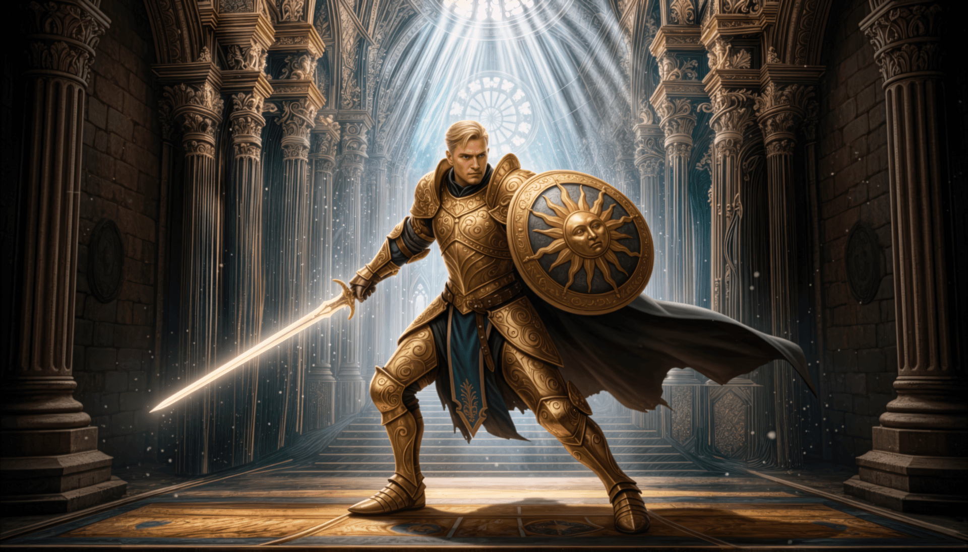 A holy knight stands ready