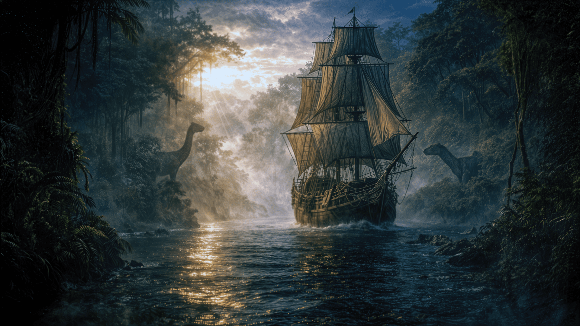 Trading vessels on the Mistral River