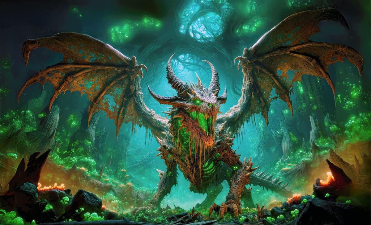 The Dragoblom — a horrific fusion of dragon and blight corruption