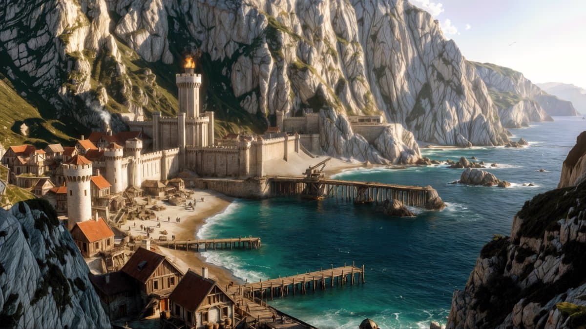 Marrowcleft — fortress on the Silver Coast with beacon tower